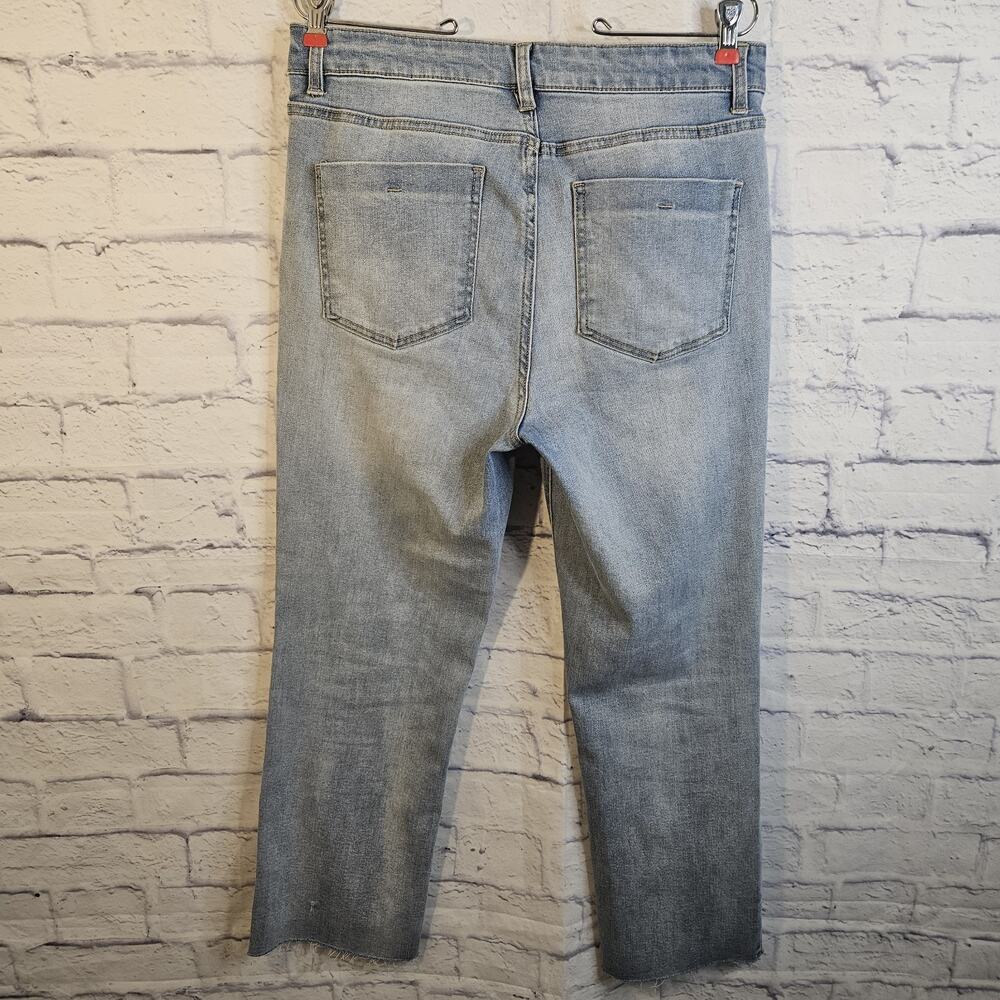 OAT Jeans Womens Size 10/30 Straight Leg High Rise Frayed Hem Denim - Picture 3 of 6
